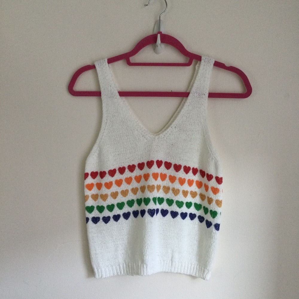 Moon & Madison Knit Tank Top Size Small Heart